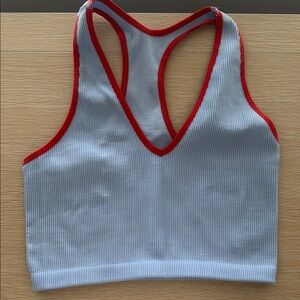 Women's Ribbed Tank Top - Red Trim